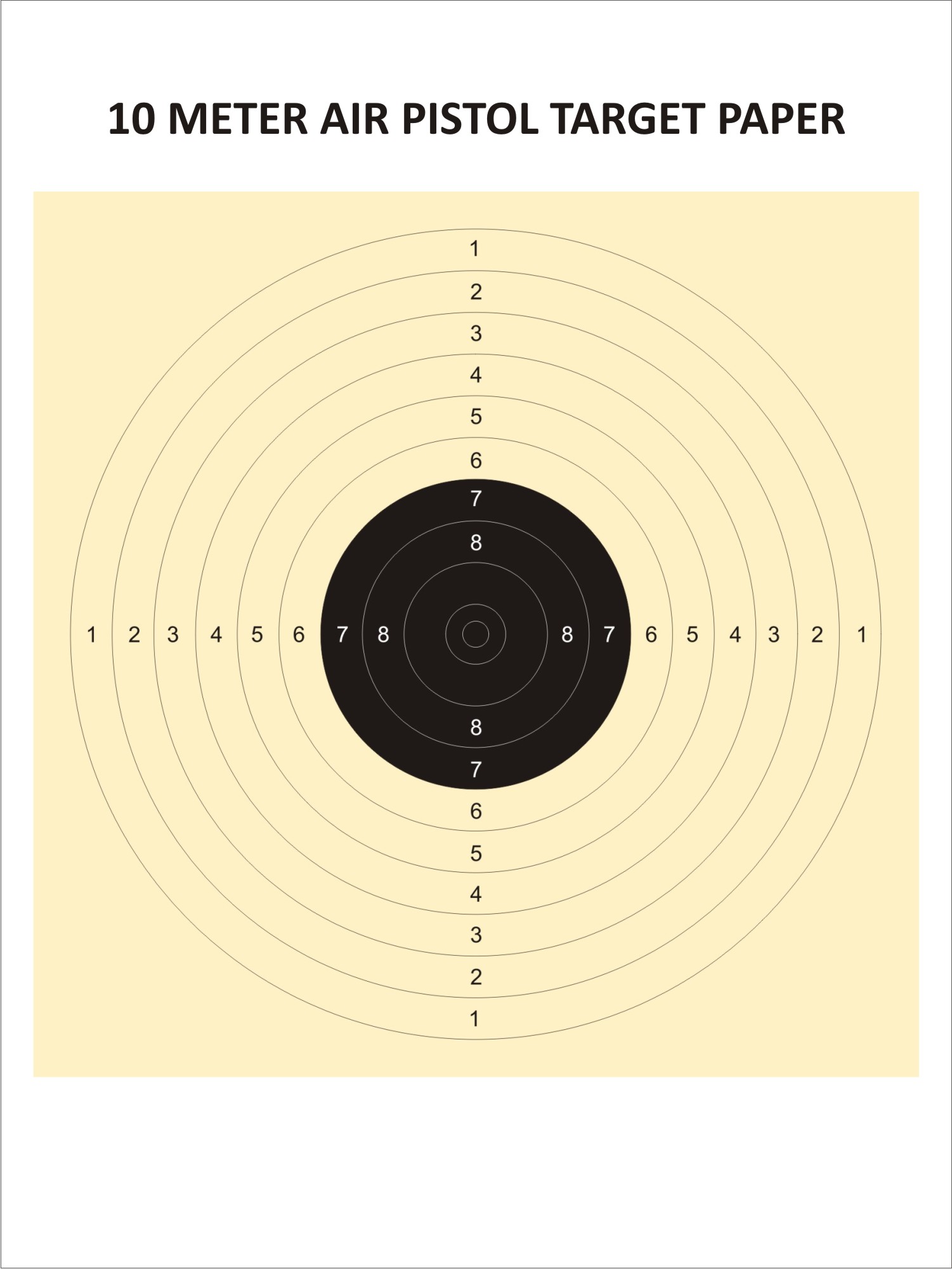 Air Pistol Target (10 Metres)