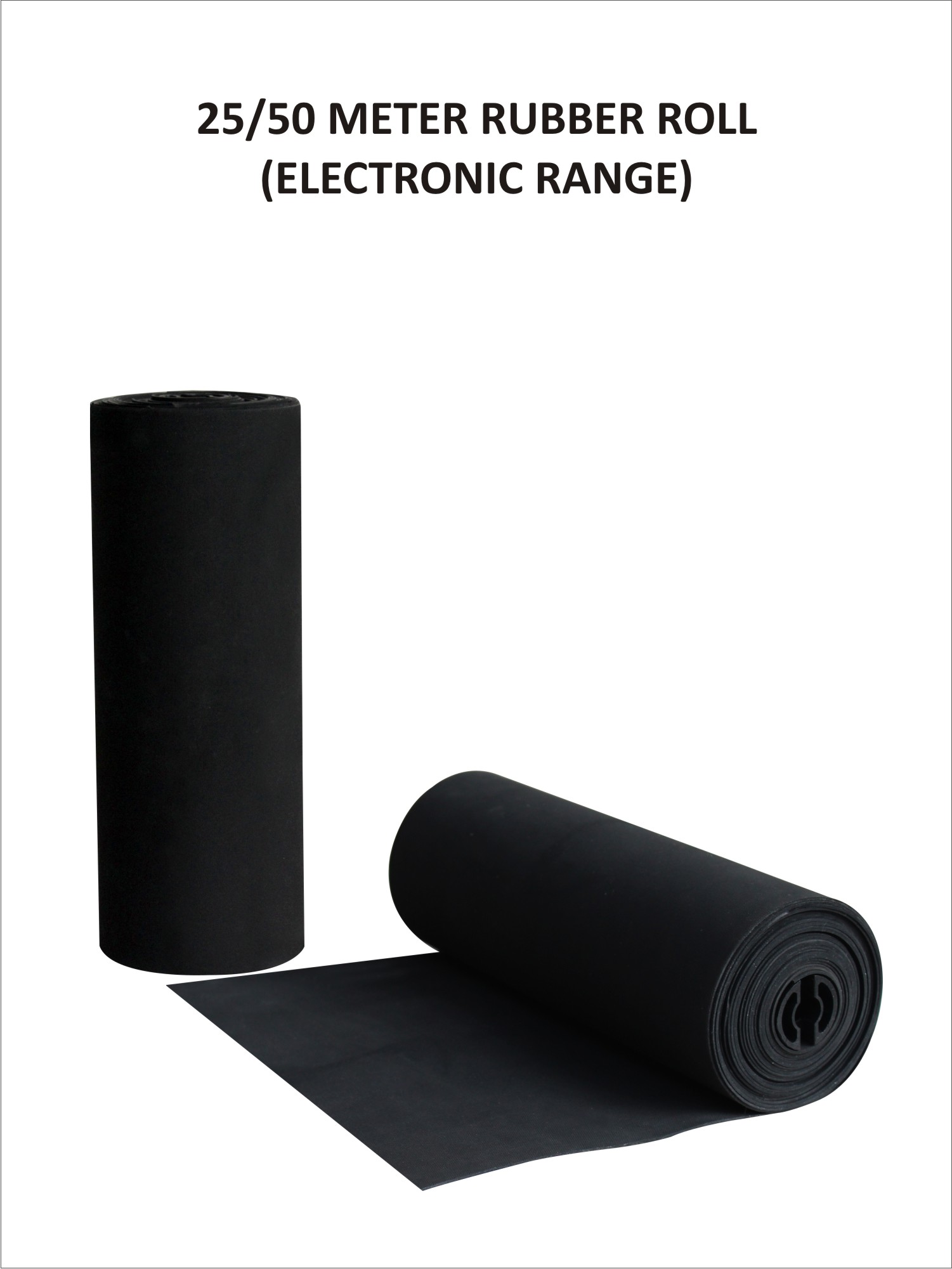 Black Rubber Roll (25 Metres)